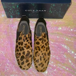 Cole Haan Calf Hair Leopard Sneaker Bootie Size 9